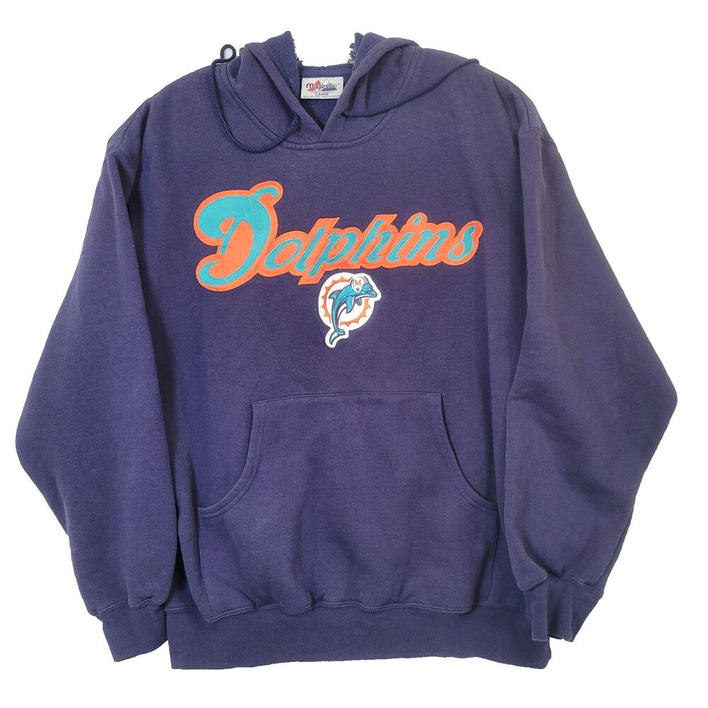 Miami Dolphins Vintage Hoodie Unisex NFL 90s Y2k Majestic Size Large Unisex